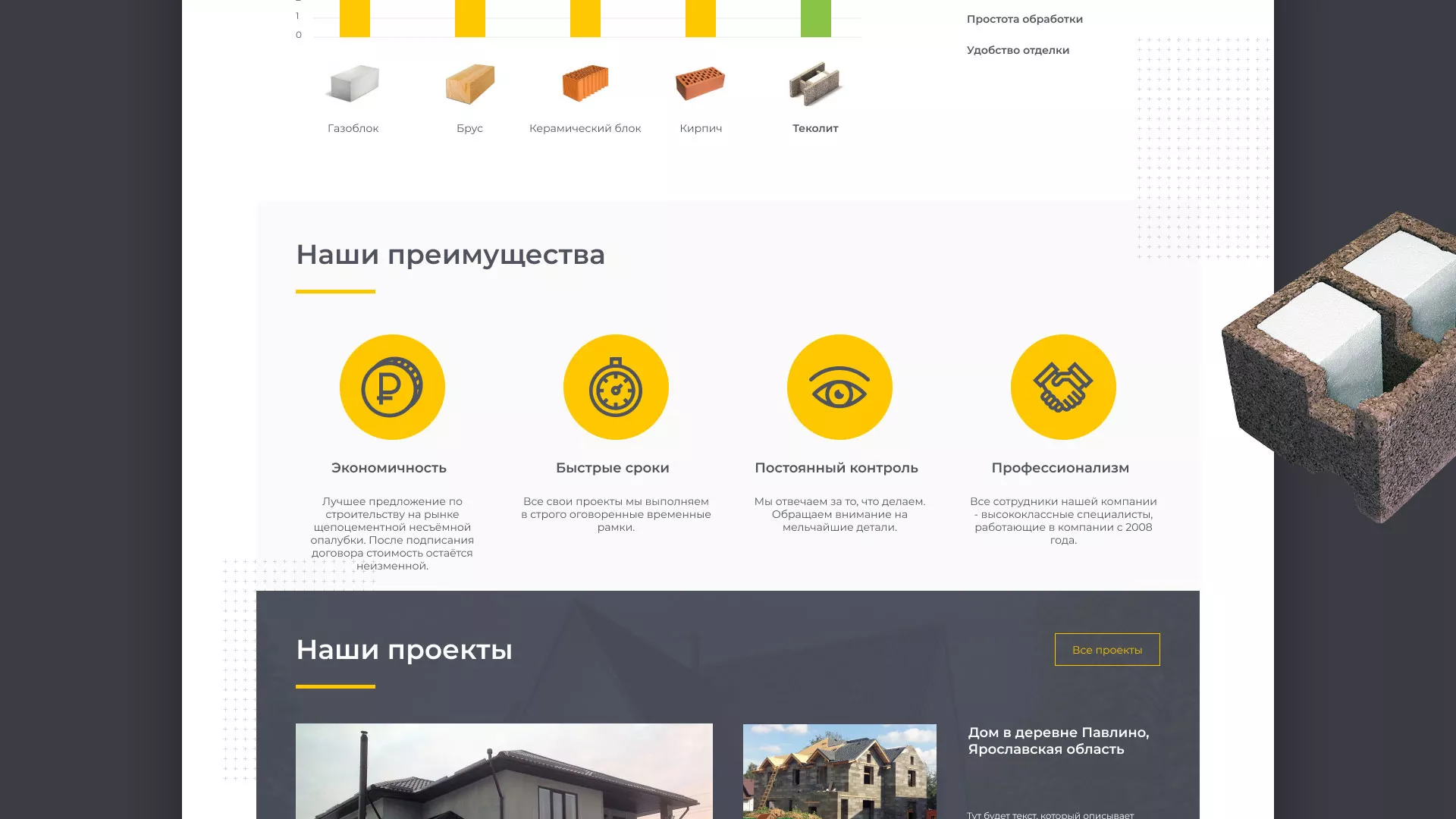 Создание сайта для строительной компании «ЭКОДОМ» в Хабаровске