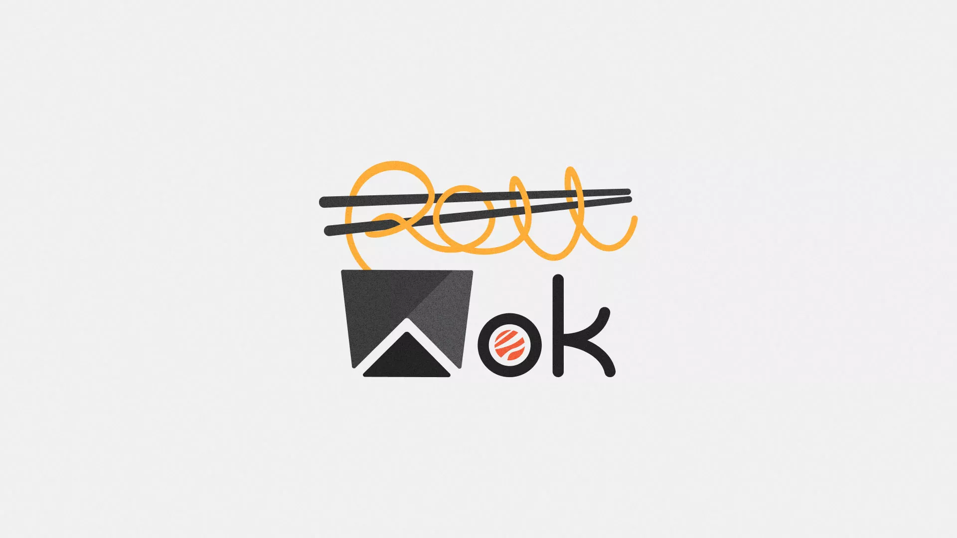 Разработка логотипа суши-бара «Roll Wok Club» в Хабаровске